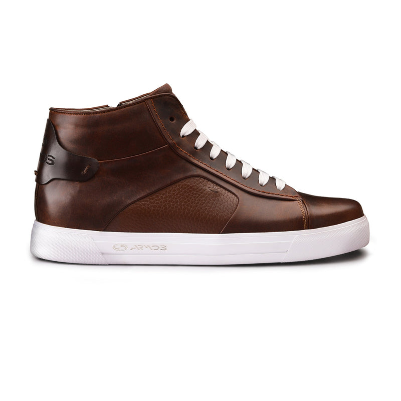 Brown high-top sneakers