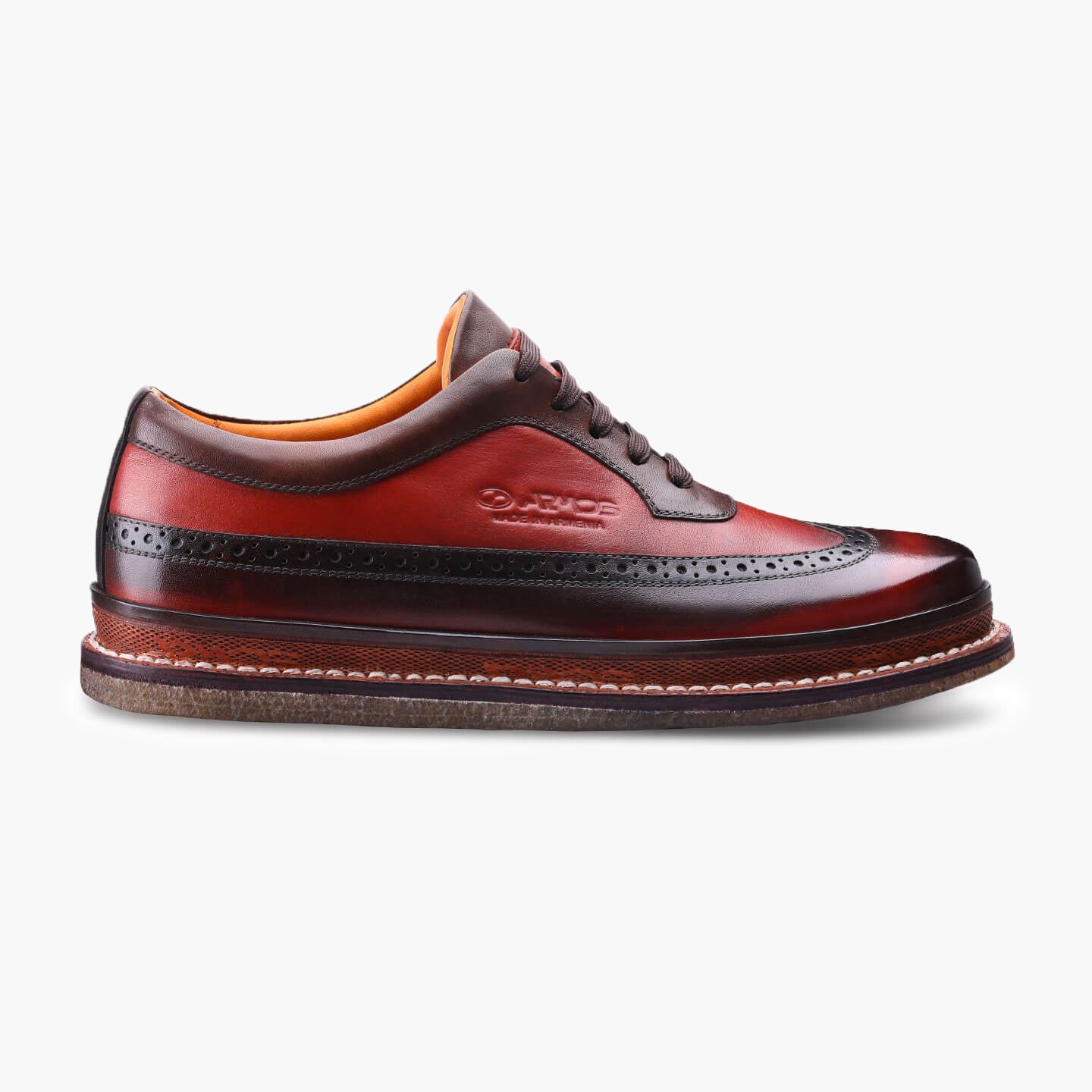 Men's Ginger Leather Brogue Sneaker