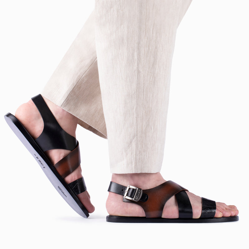 Brown & black sandals