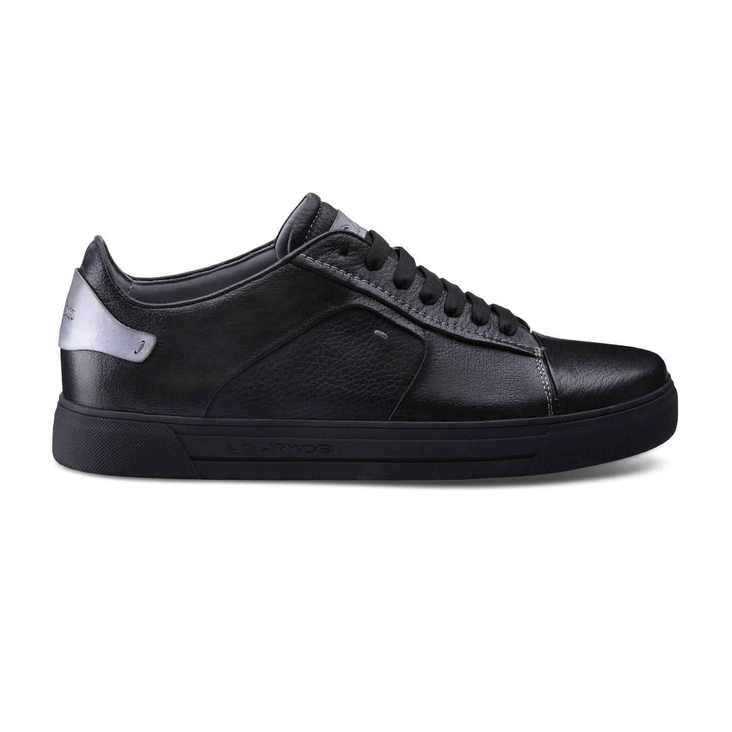 Men's Black Sneaker with Silver Inserts