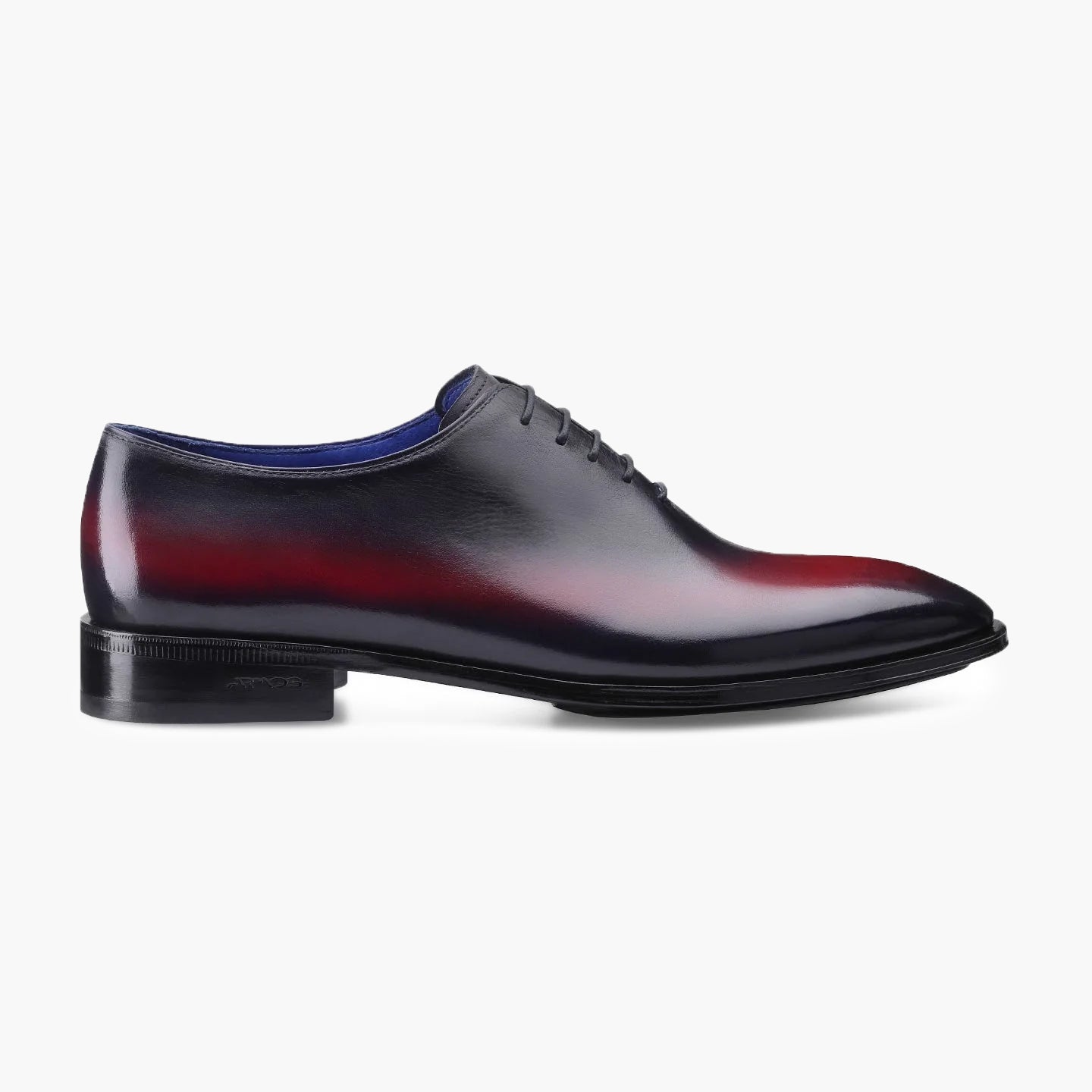 Men's Black & Red Leather Oxford Lace-Up