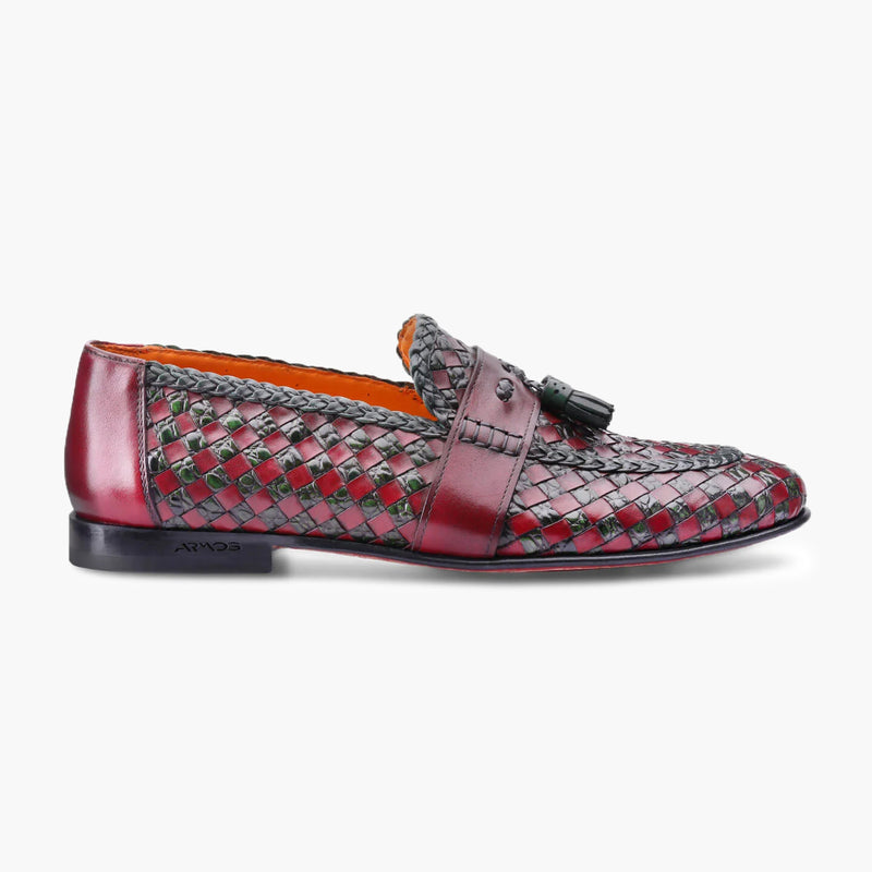 Red-green loafers