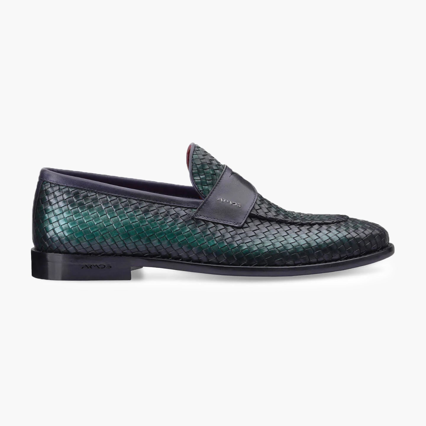 Green Woven Loafers