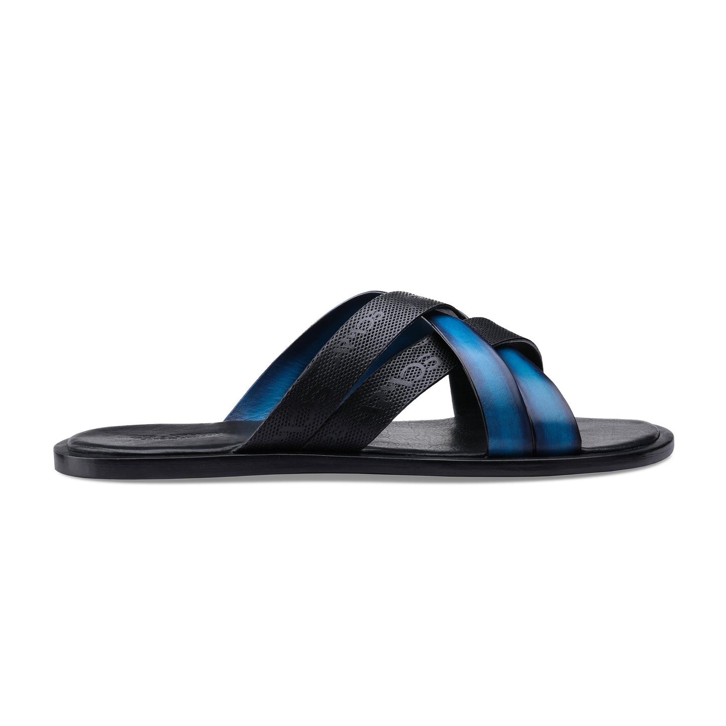 Slippers in black and blue