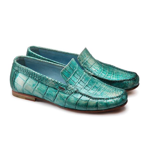 Turquoise moccasins