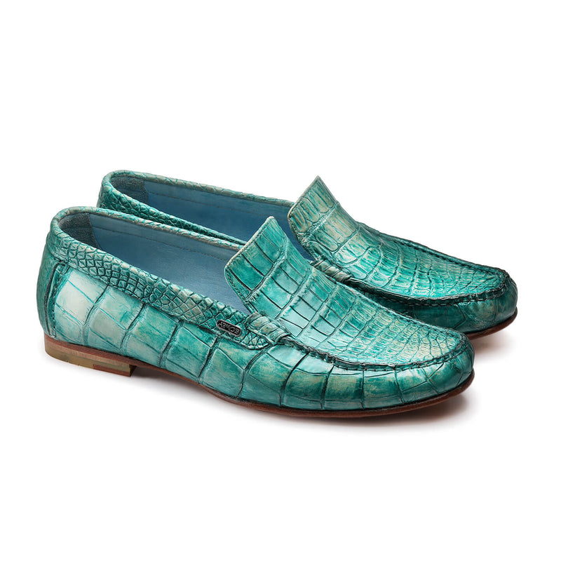 Turquoise moccasins