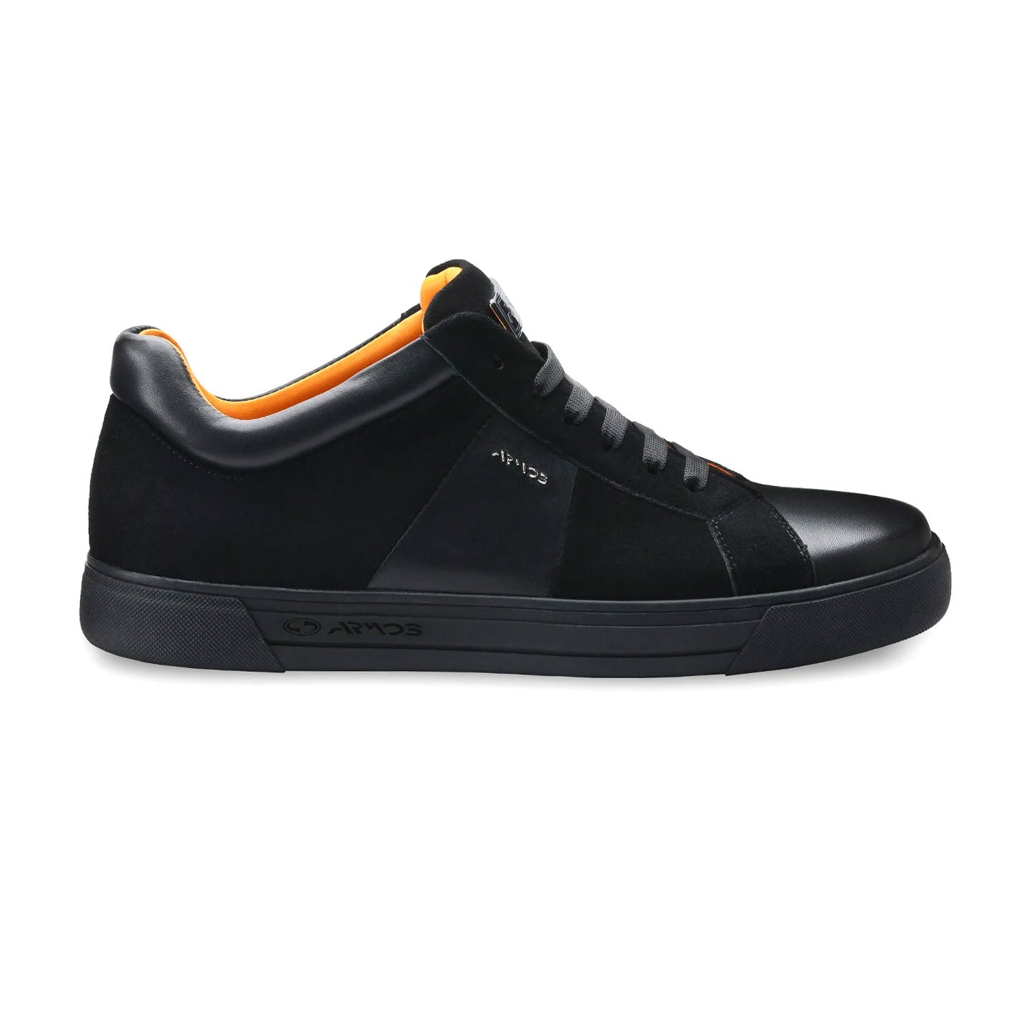 Men's Black Leather and Suede Sneaker