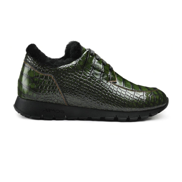 Green insulated sneakers