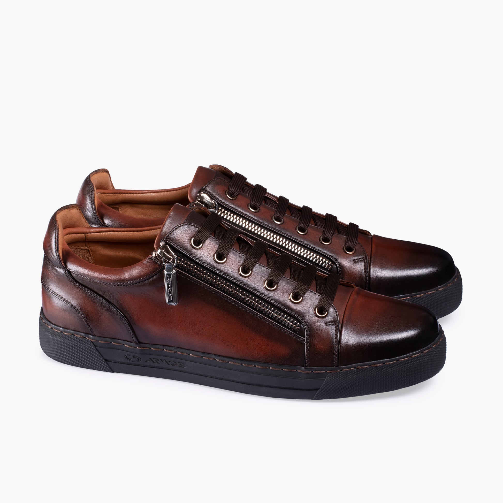 Men's Brown Patina Leather Sneaker