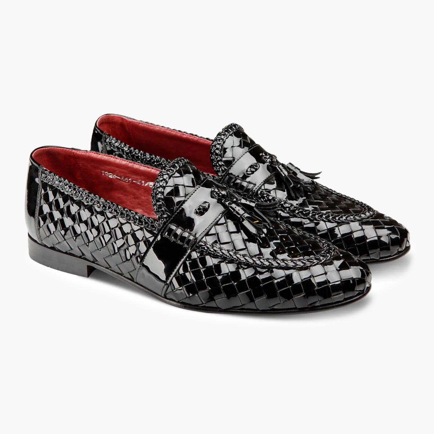 Black woven loafers