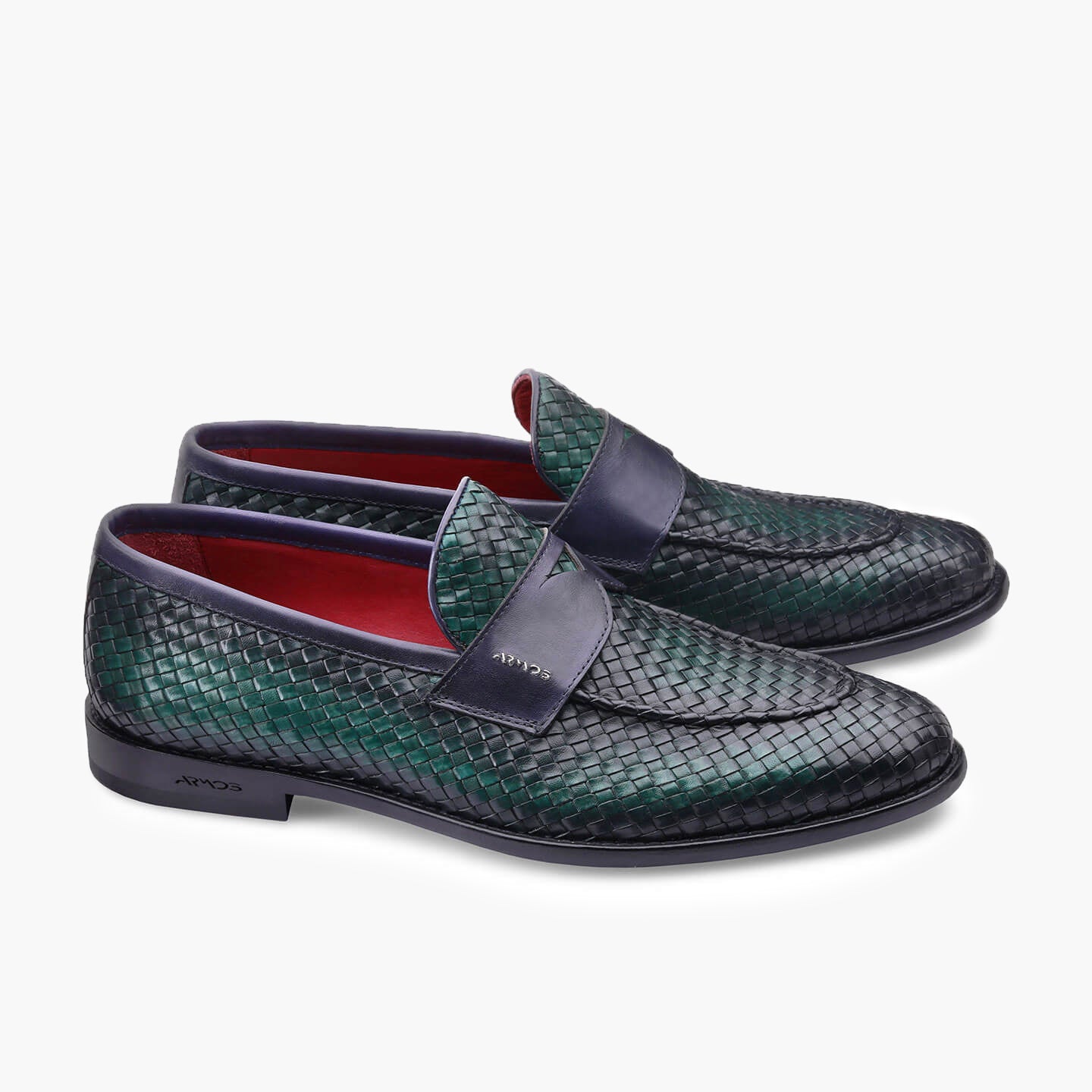 Green Woven Loafers