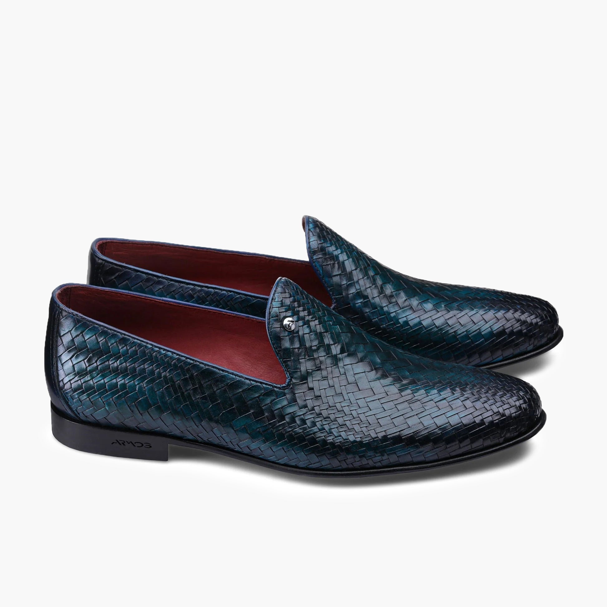 Blue woven loafers