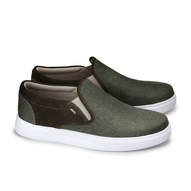 Men's Khaki Linen Slip-On Sneaker