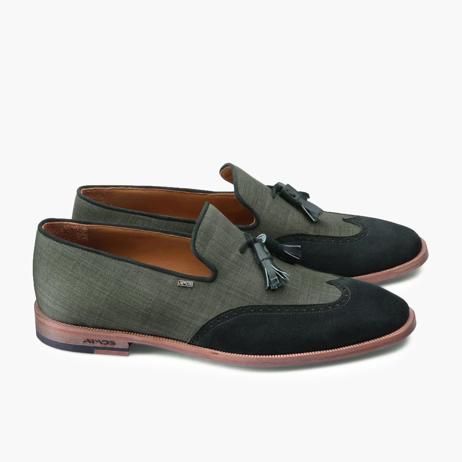 Loafers in shades of green