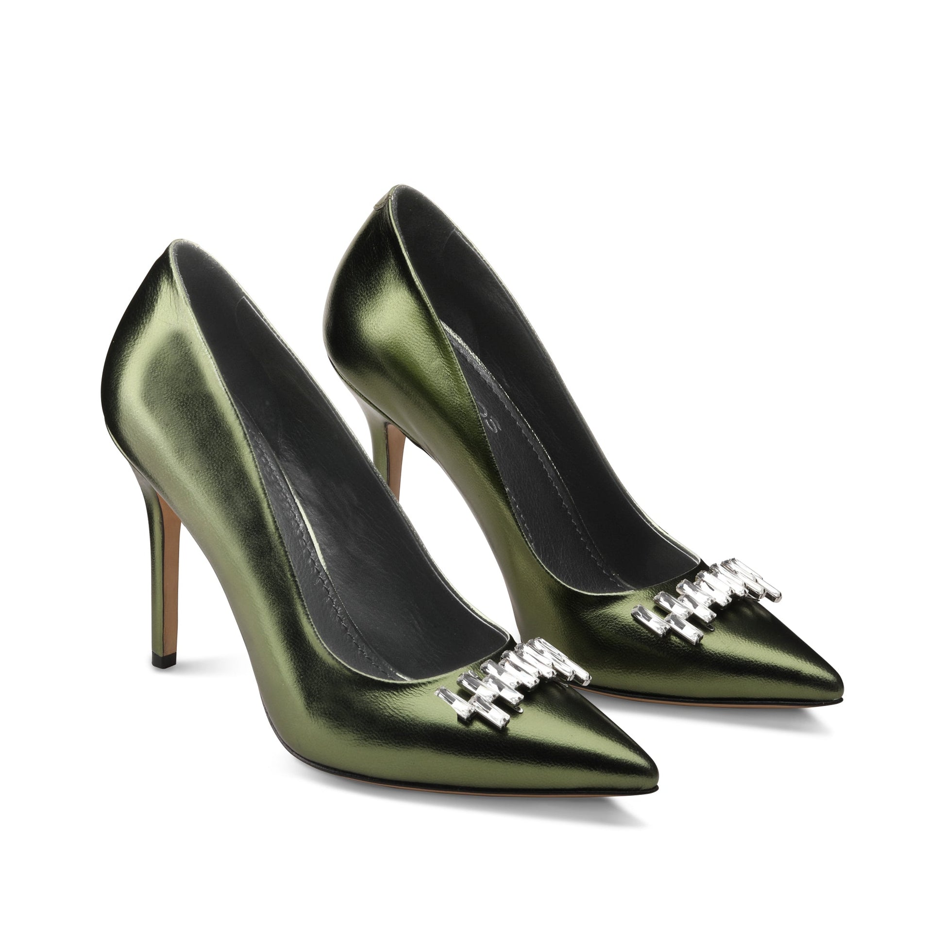 Pearl green pumps