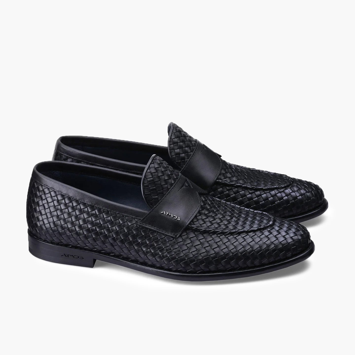 Woven penny loafers