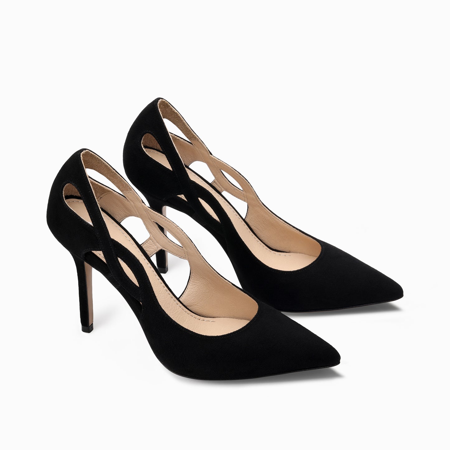 Black suede pumps shoes