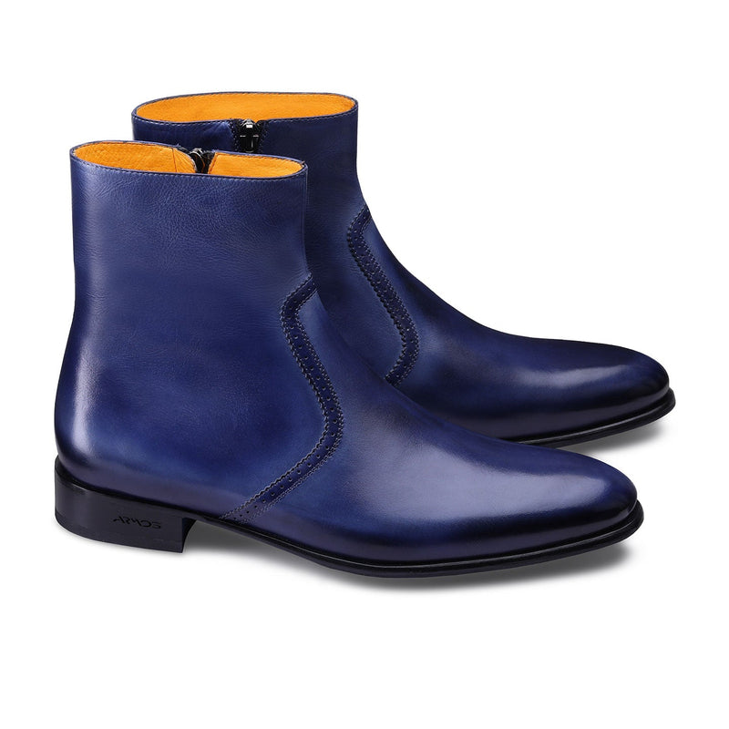 Blue patinated boots