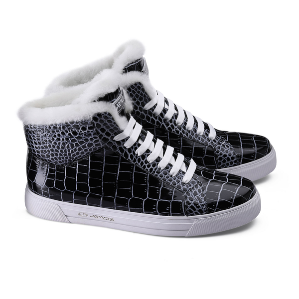 Croc-print sneakers