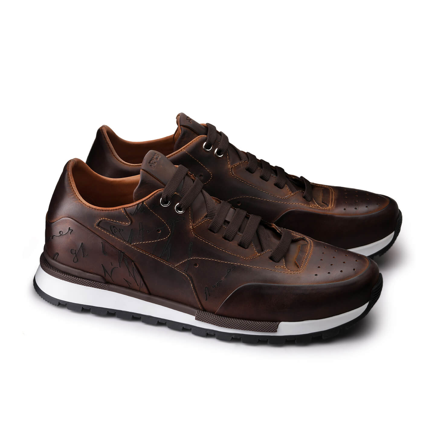 Painted brown sneakers