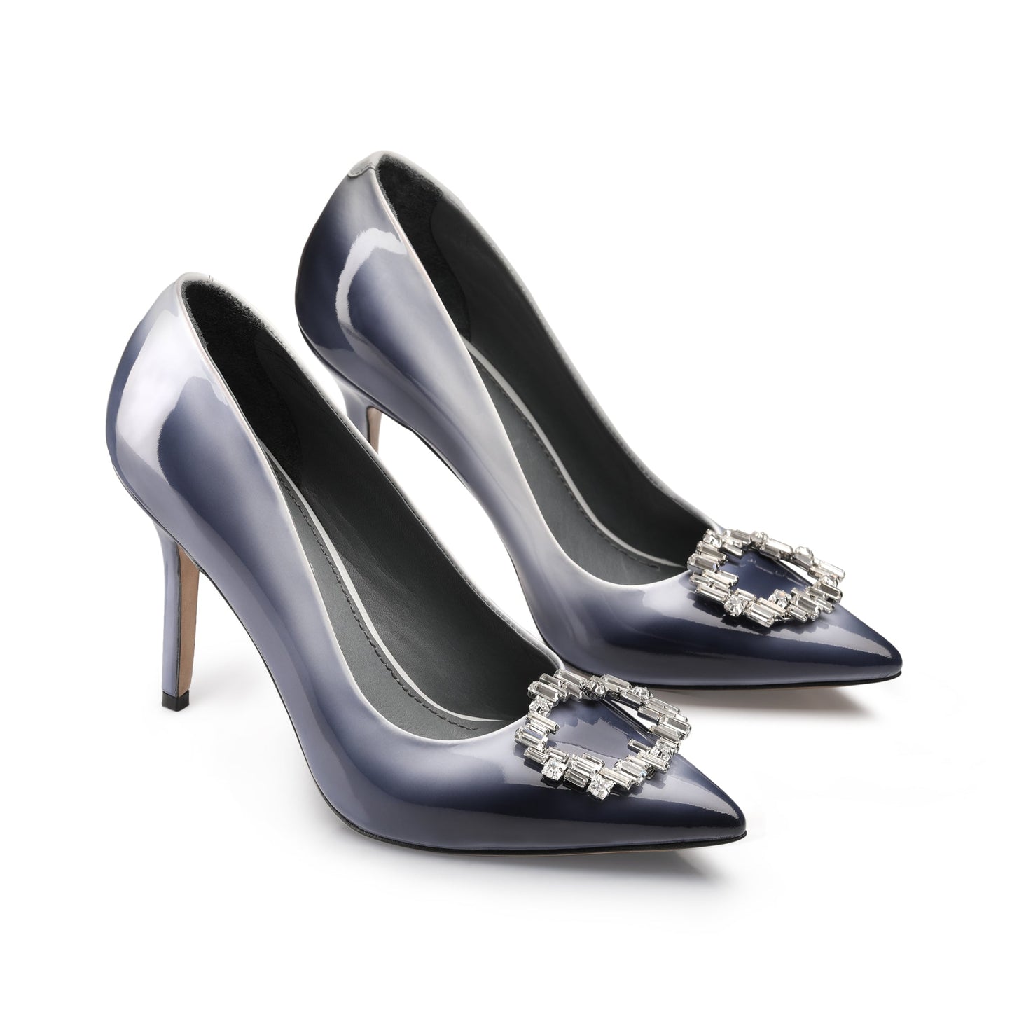 Patinated blue pumps