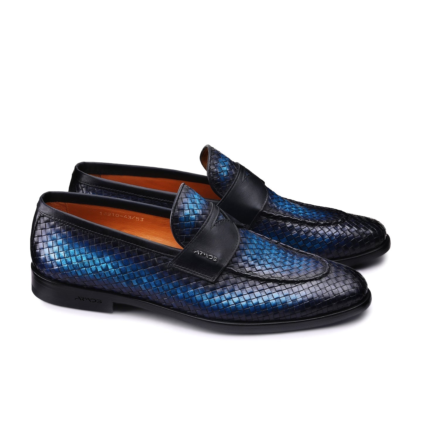 Woven shoes in blue shade