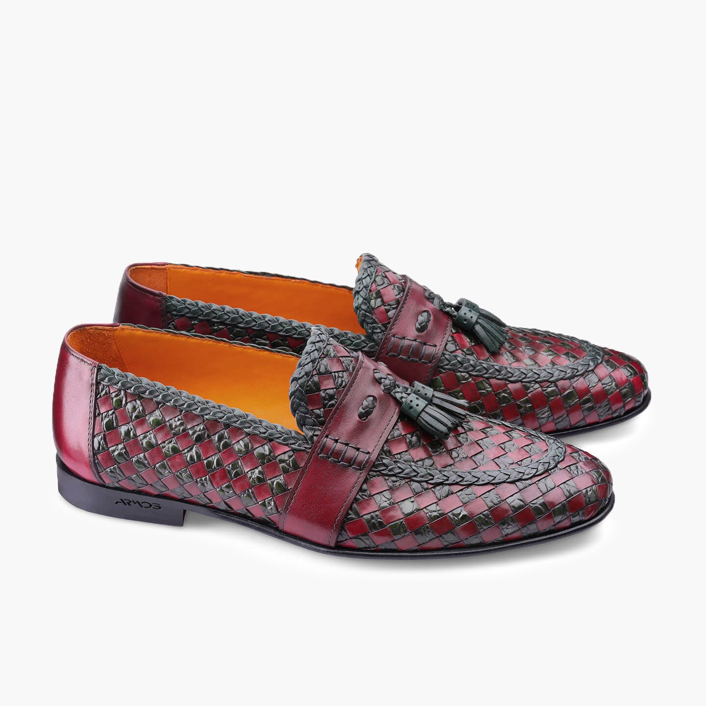 Red-green loafers