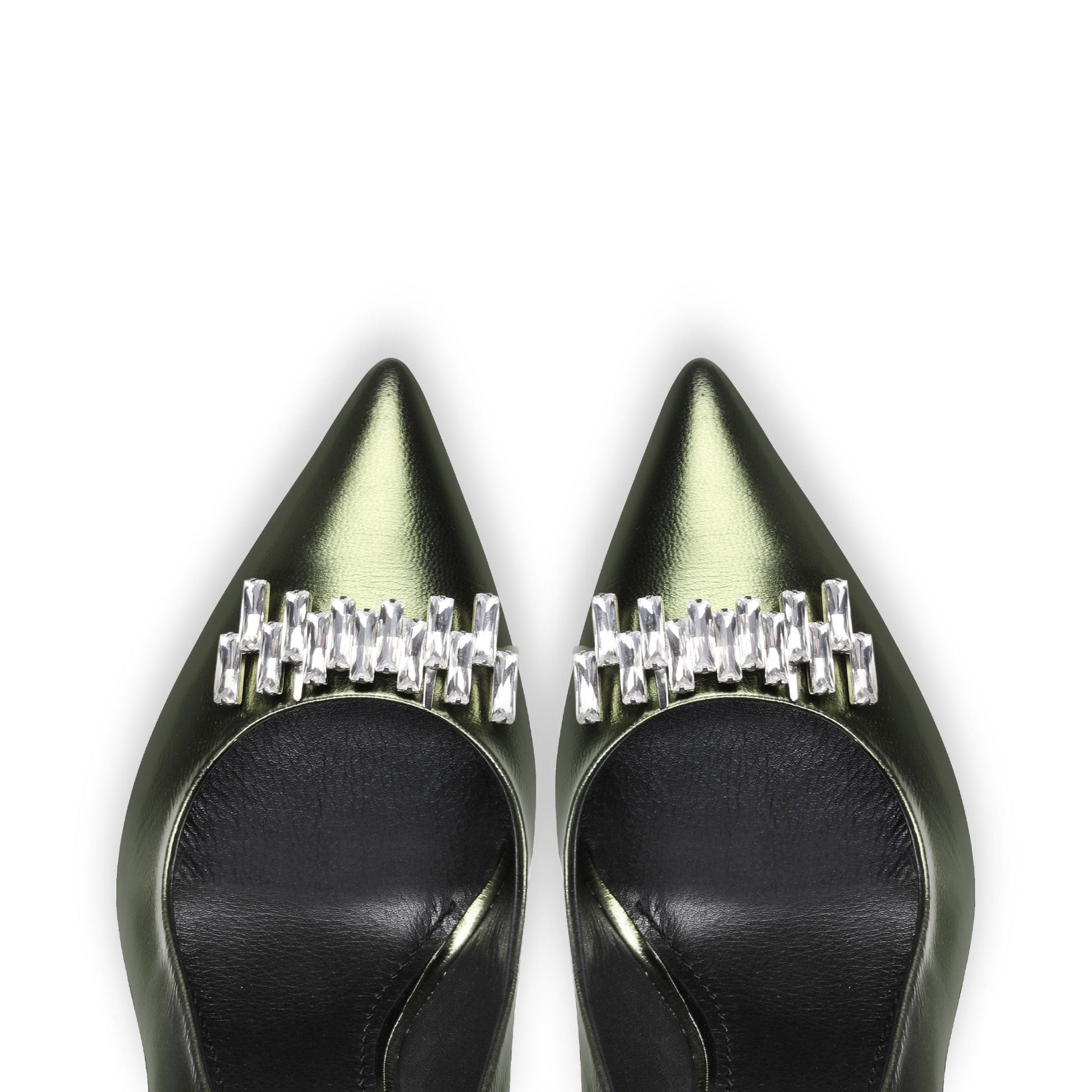 Pearl green pumps