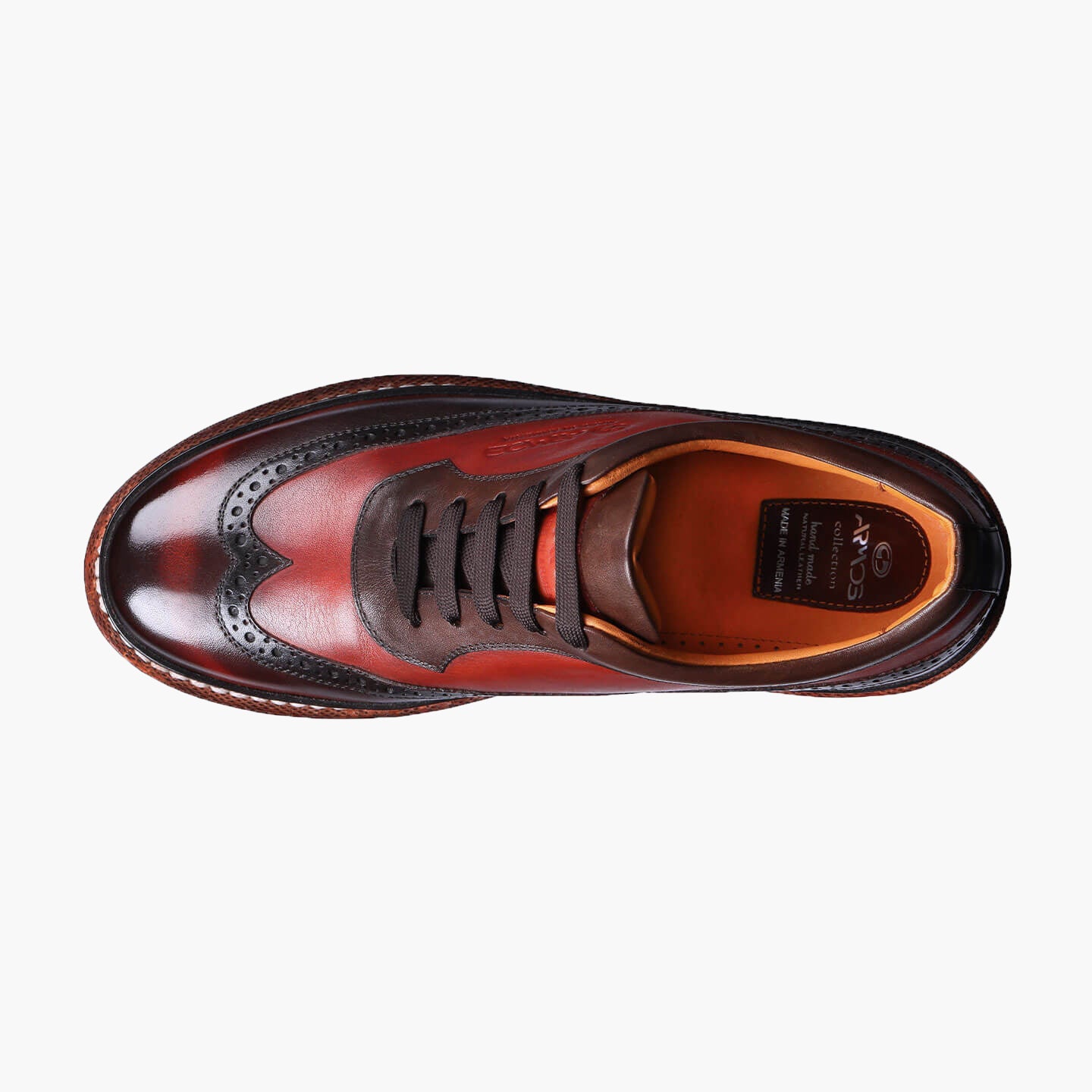 Men's Ginger Leather Brogue Sneaker