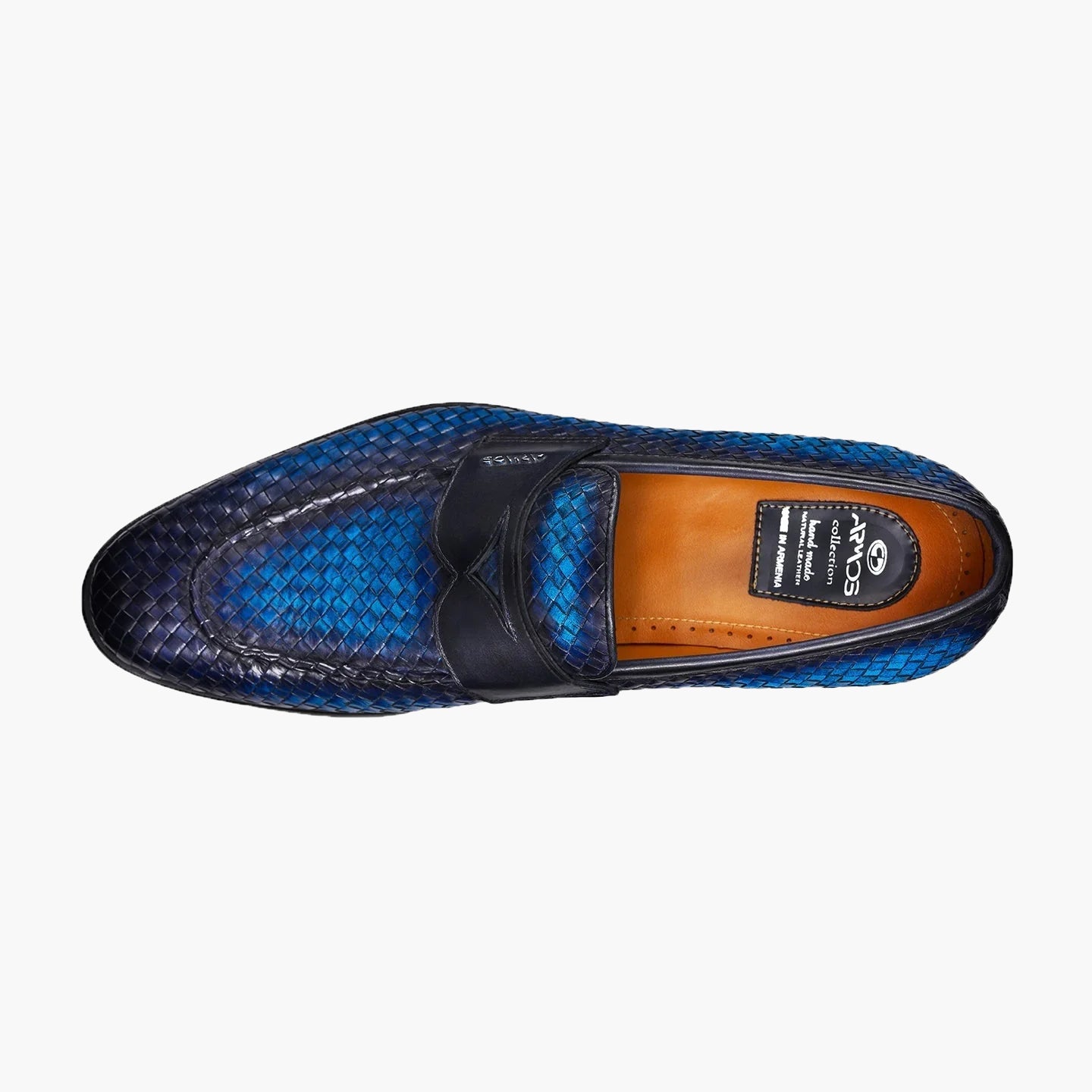 Woven shoes in blue shade