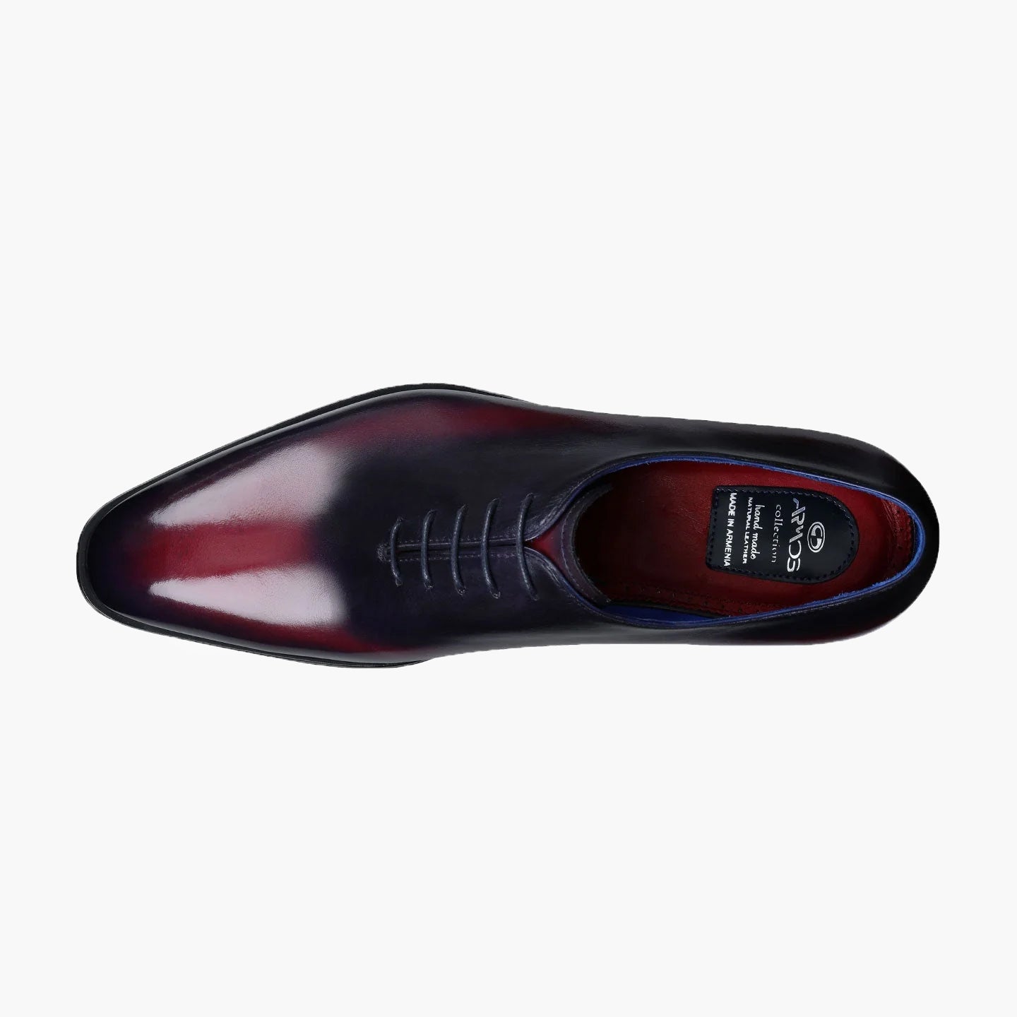 Men's Black & Red Leather Oxford Lace-Up