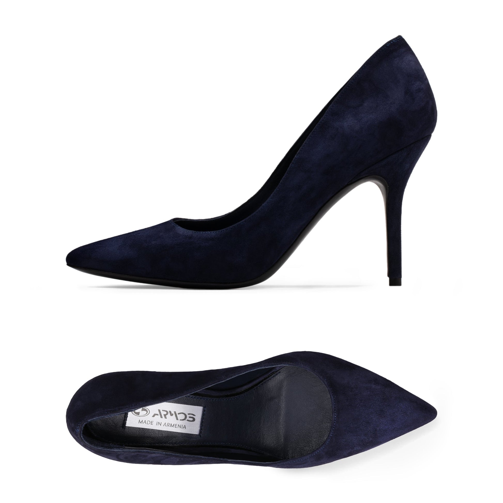 Blue suede pumps shoes