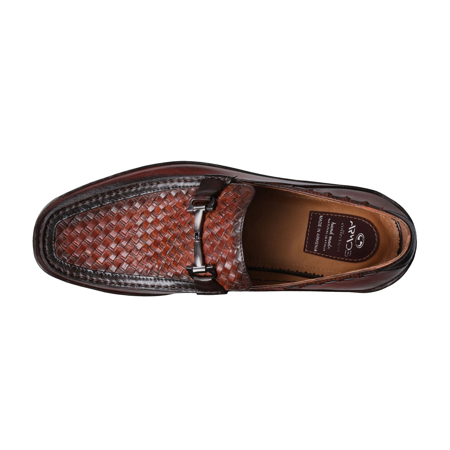 Brown woven moccasins