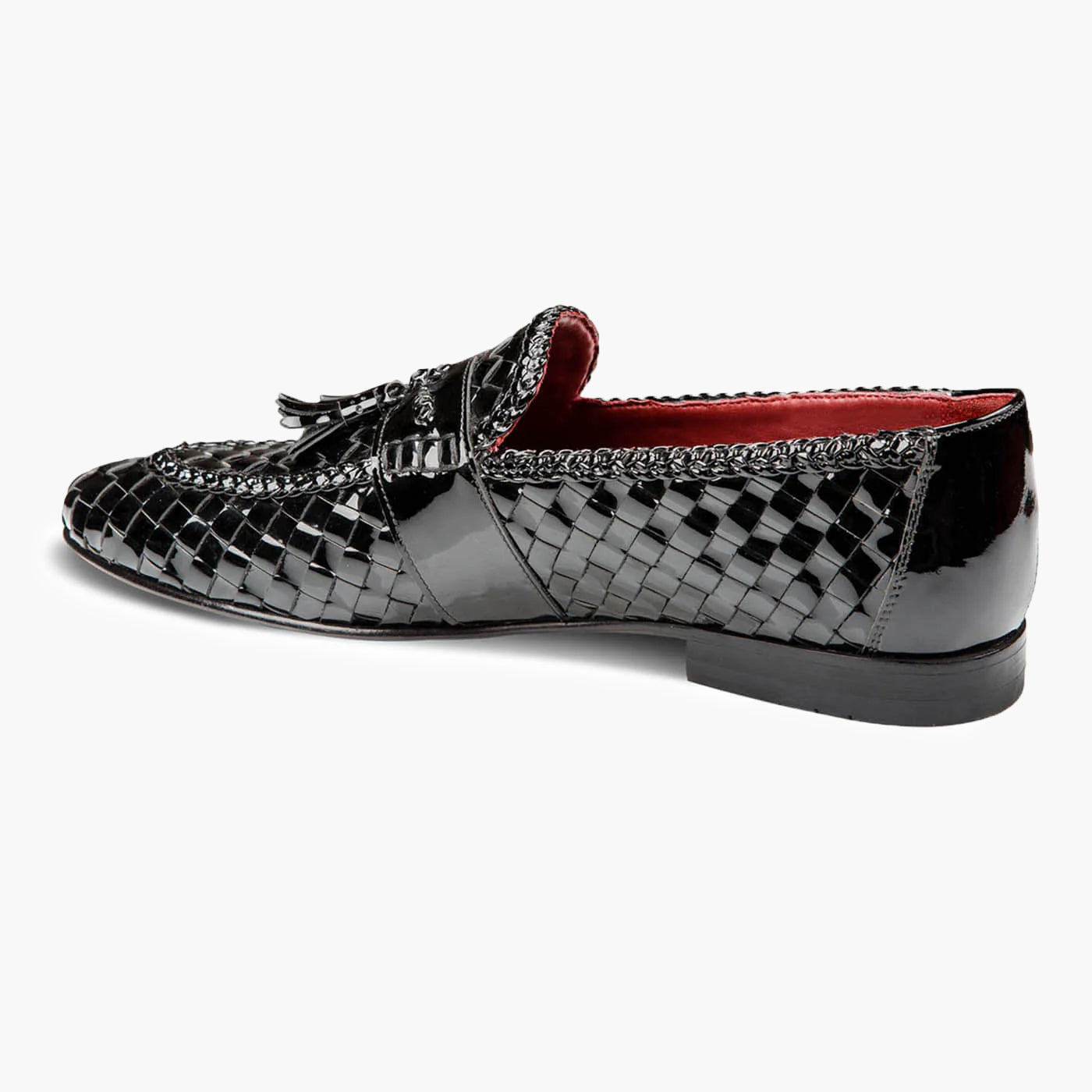 Black woven loafers