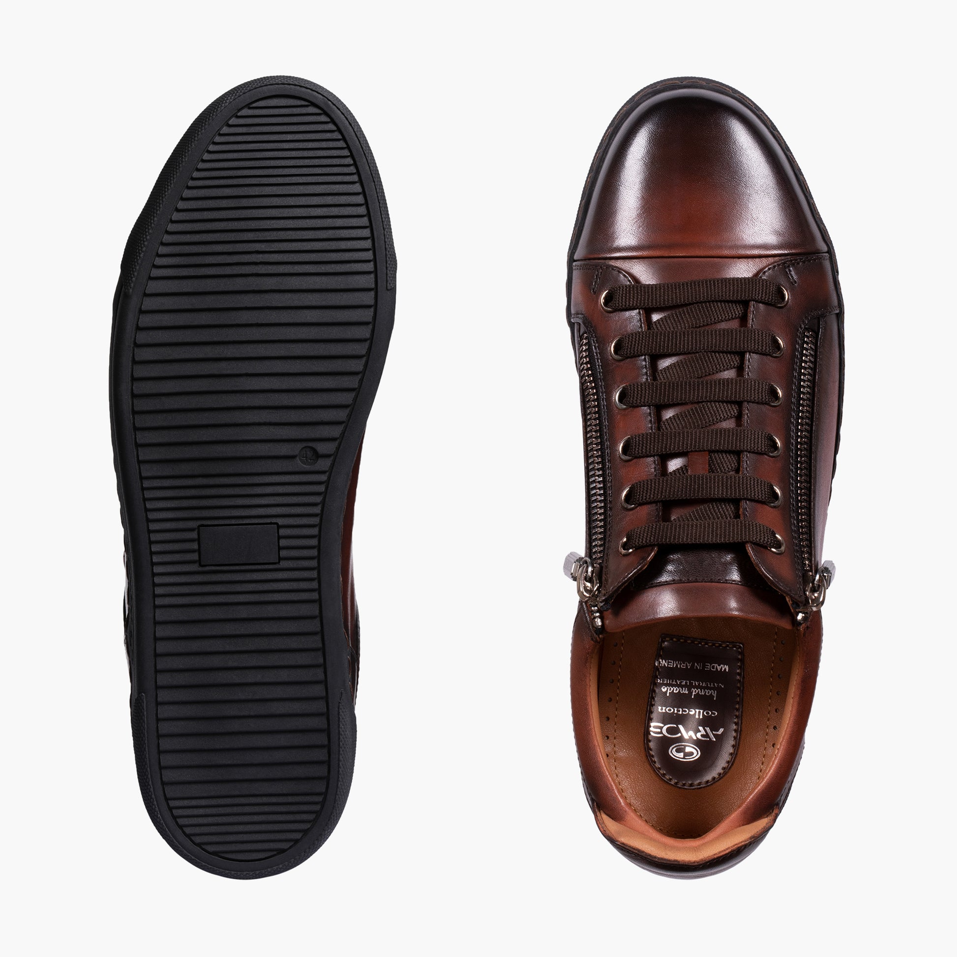 Men's Brown Patina Leather Sneaker