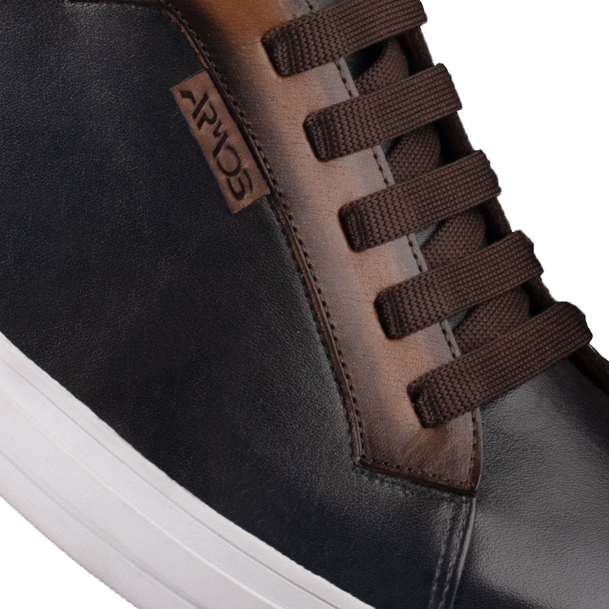 Brown leather sneakers