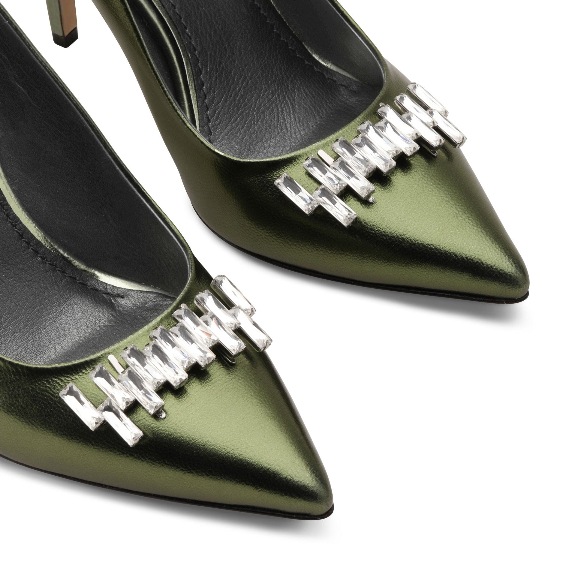 Pearl green pumps