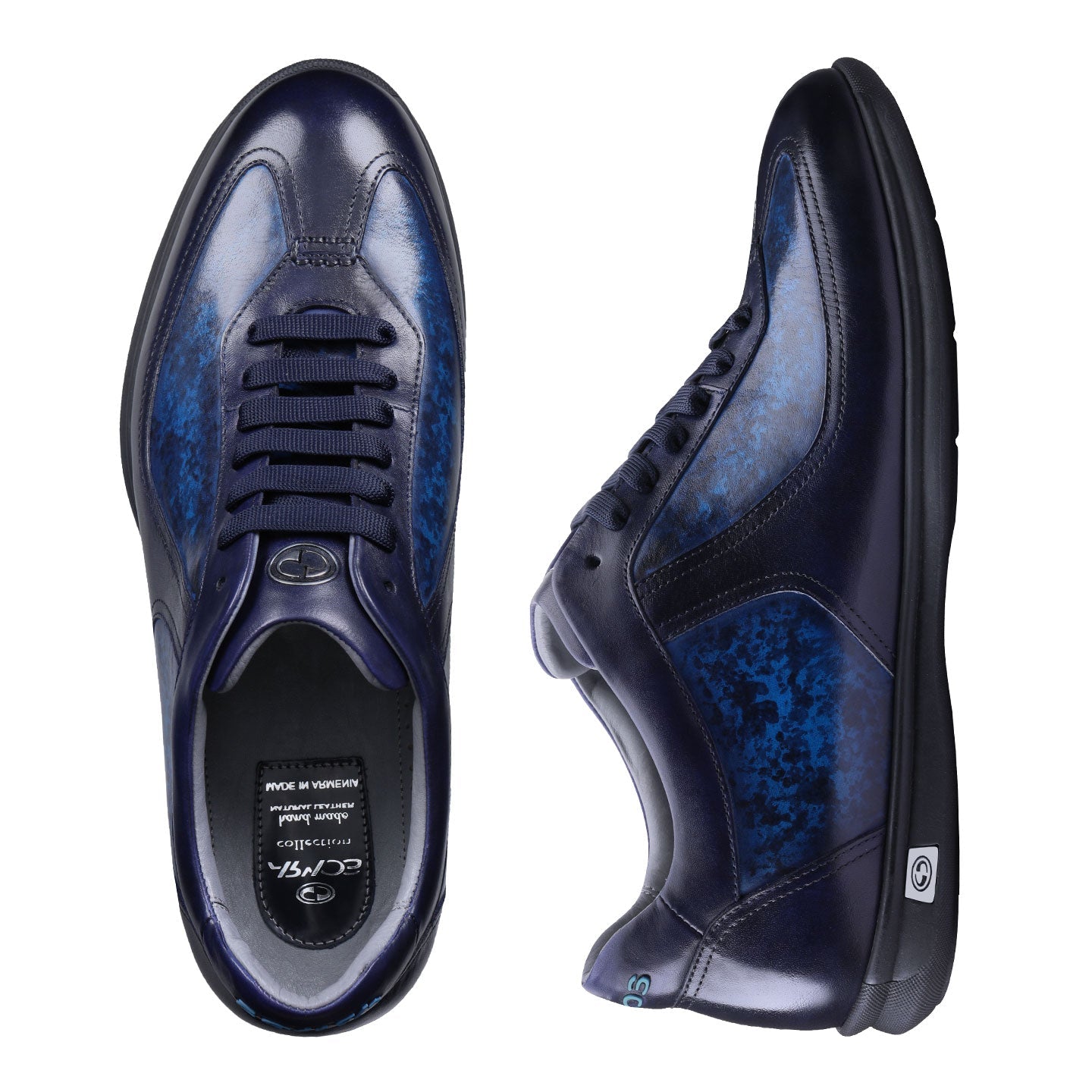 Men's Blue Patina Leather Sneaker