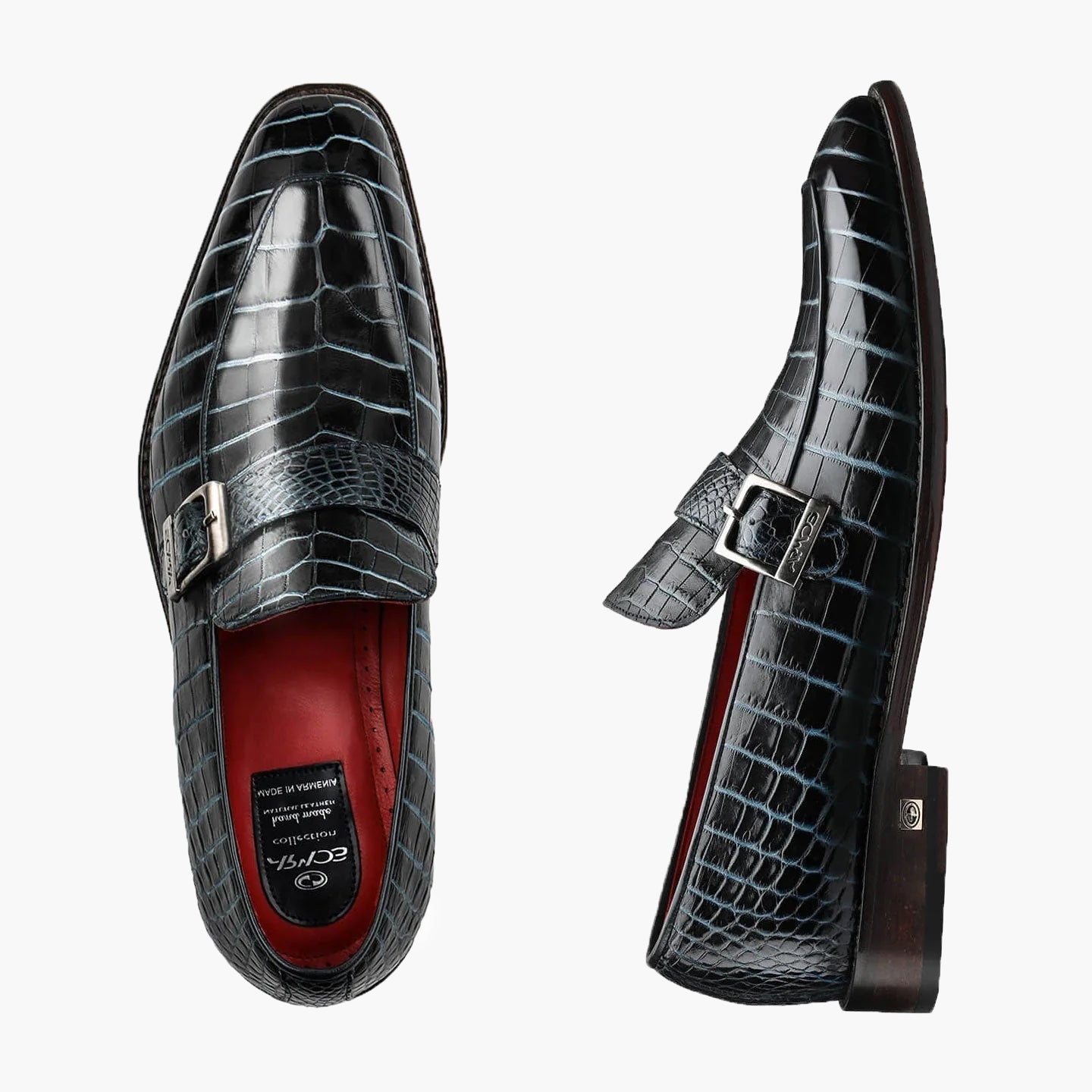 Crocodile leather loafers