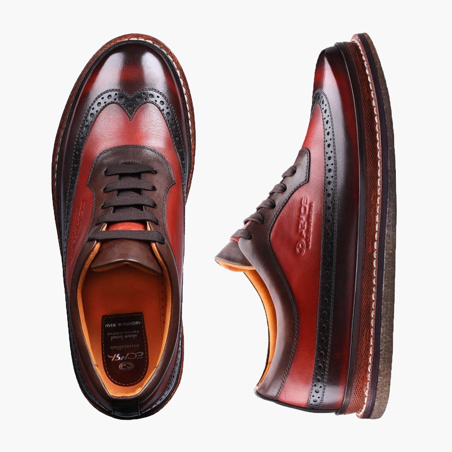 Men's Ginger Leather Brogue Sneaker