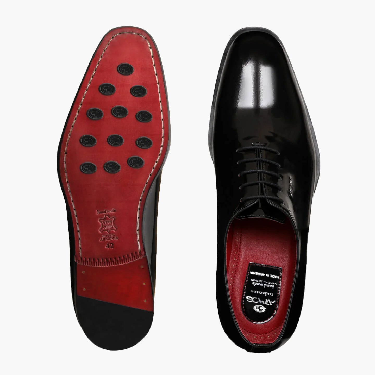 Men's Black Patent Leather Oxfords