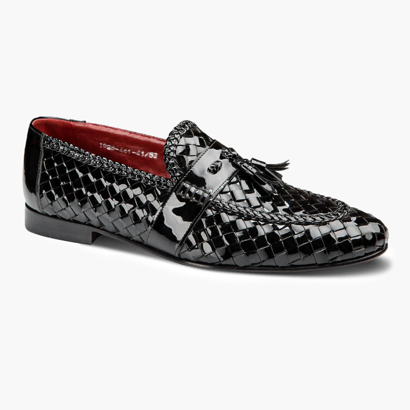 Black woven loafers