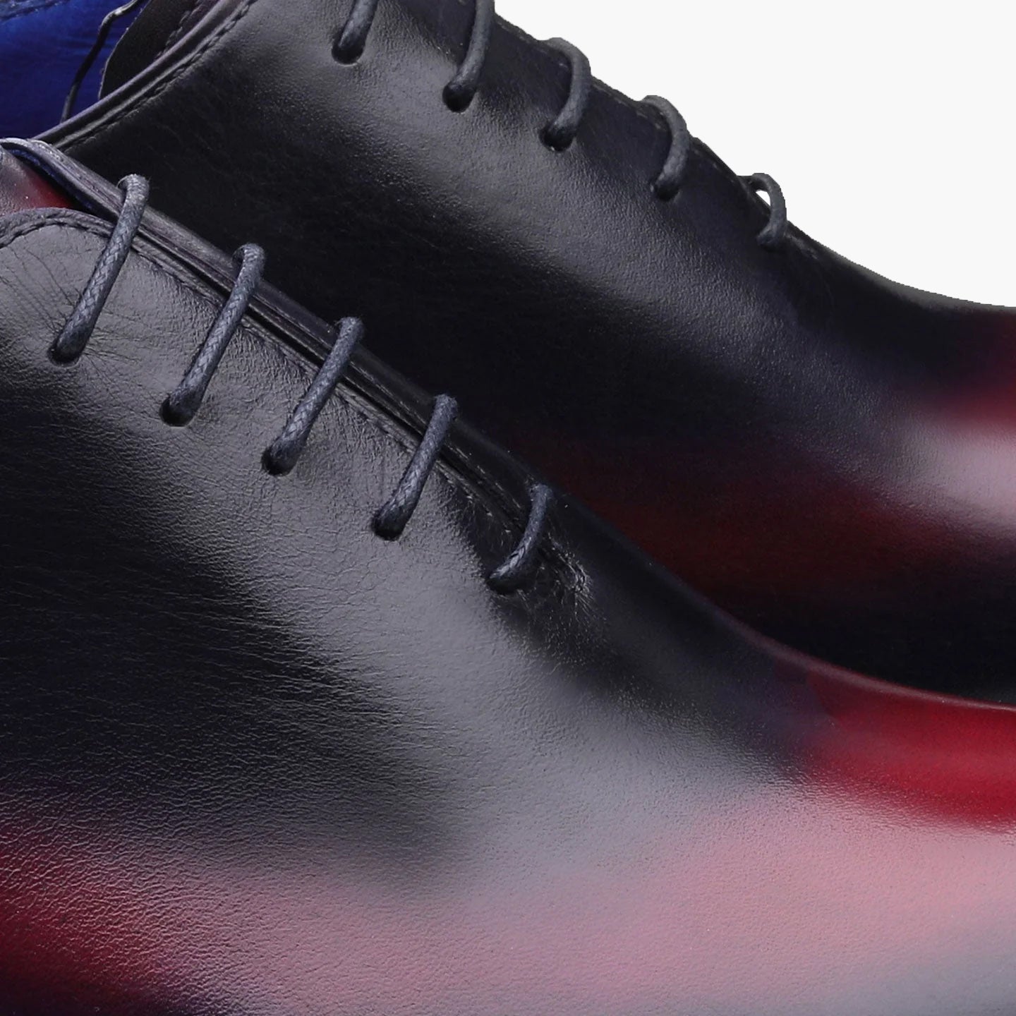 Men's Black & Red Leather Oxford Lace-Up