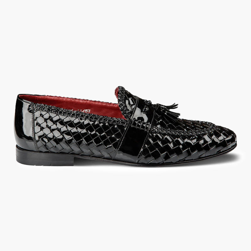 Black woven loafers