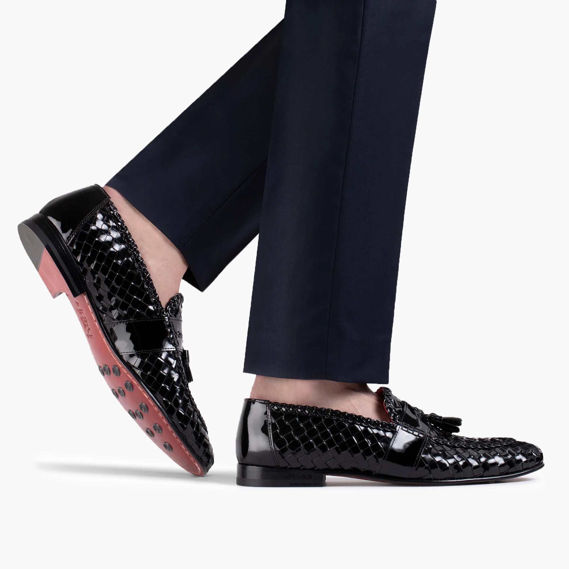 Black woven loafers