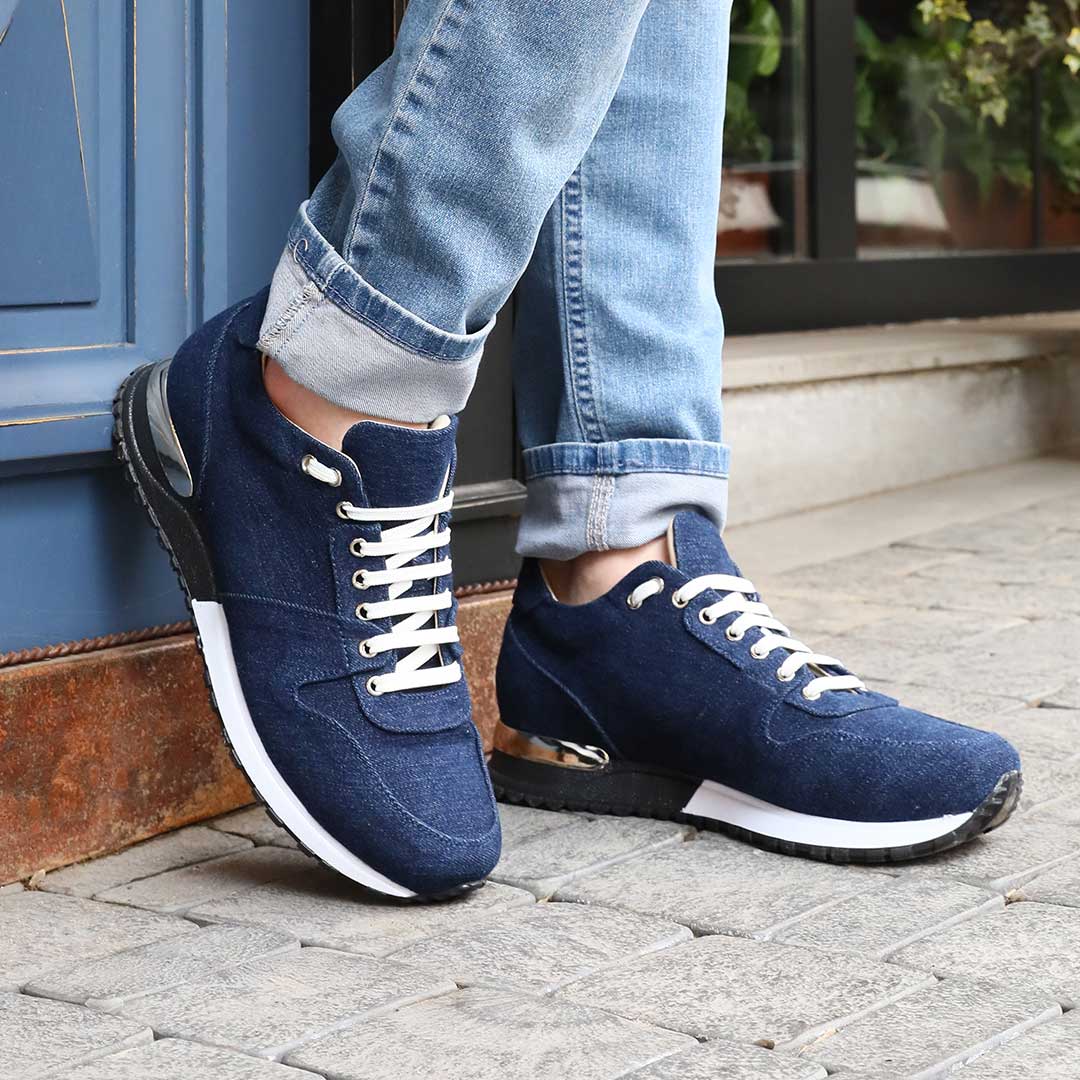 Denim sports shoes