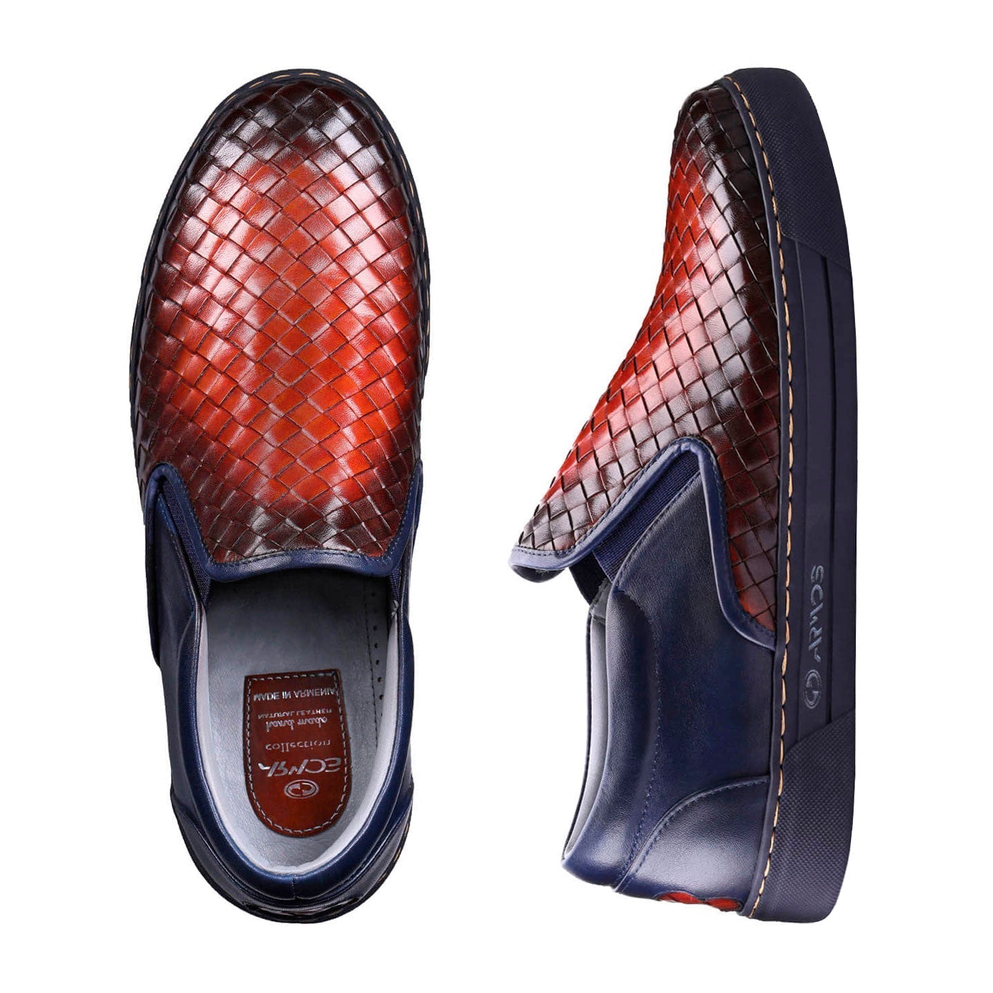 Slip-ons with patina effect