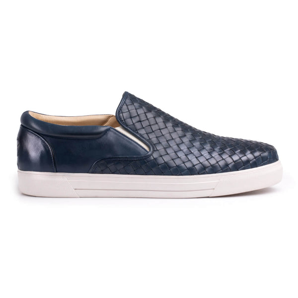 Dark blue Woven Slip-ons