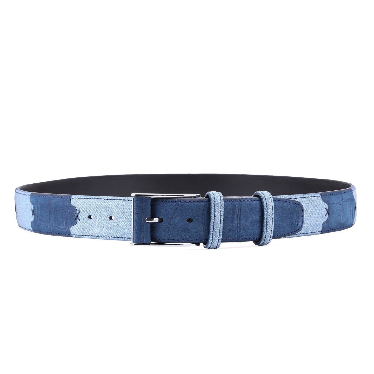 Denim and leather belt