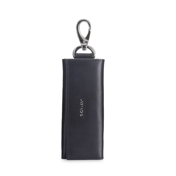 Black leather key holder